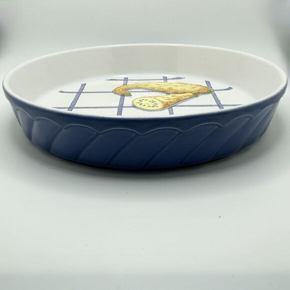 Vintage 70's Georges Briard Squash/Zucchini/Gourd Stoneware Baking Dish Blue - Picture 3 of 6